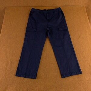 Well Worn Womens 14 Navy Stretch High Rise Outdoor Utility 27" Cargo Pants NWT